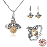 The Pink Pigs Jewelry SET-Fine Fashion 925 Silver SET-Ring Size 6 Queen Bee Jewelry Sterling Silver