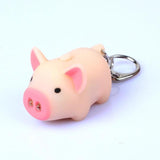 The Pink Pigs Keychain Beige Flying or Standing Key-chain Light Piggies!  Makes Noise for Emergencies Too!*