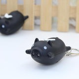 The Pink Pigs Keychain Blk Flying Flying or Standing Key-chain Light Piggies!  Makes Noise for Emergencies Too!*