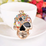 The Pink Pigs Keychain Gold Sparkling Skull Keyring and Punk Style Hand-Bone with Claws-Scary Cute!