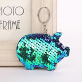 The Pink Pigs Keychain Green/Blue Pig Sequin Pig Keychains*