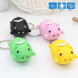 The Pink Pigs Keychain Green Flying or Standing Key-chain Light Piggies!  Makes Noise for Emergencies Too!*