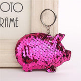 The Pink Pigs Keychain Hot Pink Pig* Sequin Pig Keychains*