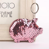 The Pink Pigs Keychain Sequin Pig Keychains*