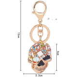 The Pink Pigs Keychain Sparkling Skull Keyring and Punk Style Hand-Bone with Claws-Scary Cute!