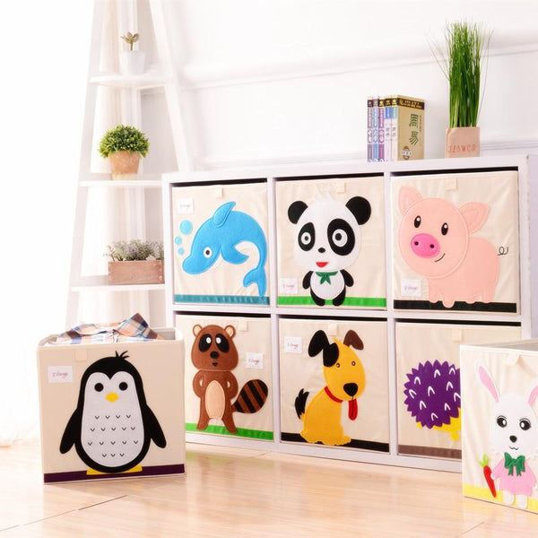 Kids Animal Storage Cubes Large with Lids Heavyweight Foldable | Animal ...