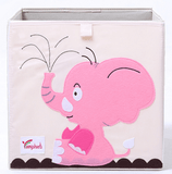 The Pink Pigs Kids Pink Elephant Kid's Animal Storage Cubes Large with Lids Heavyweight Foldable *