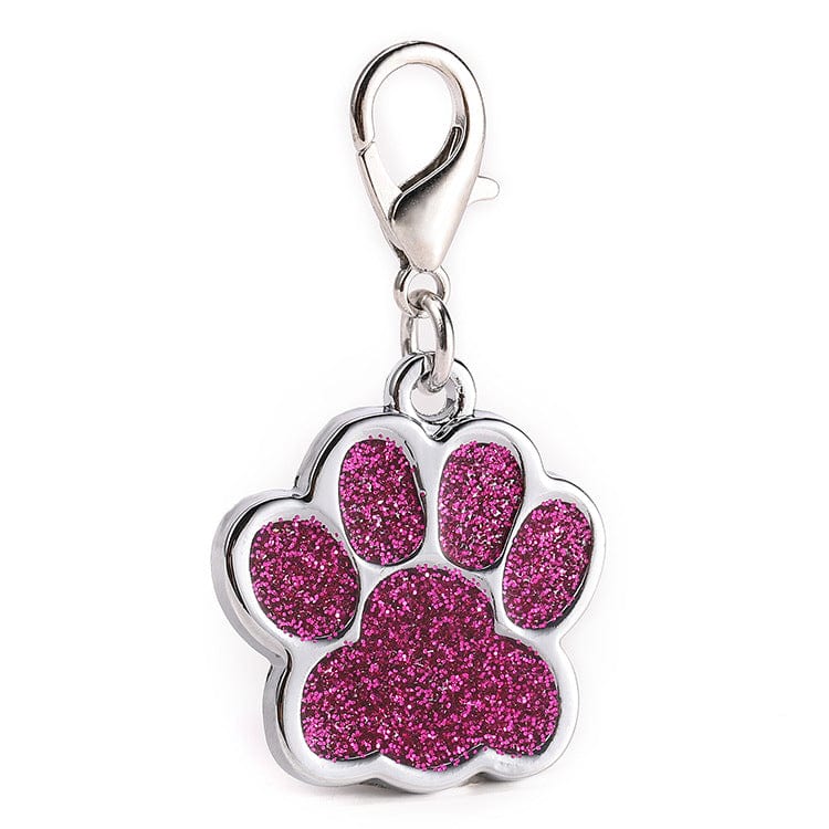 Medaglietta Per Cane Personalizzata Con Glitter E Zampa – Acciaio Inox, 38mm, Incisione Inclusa