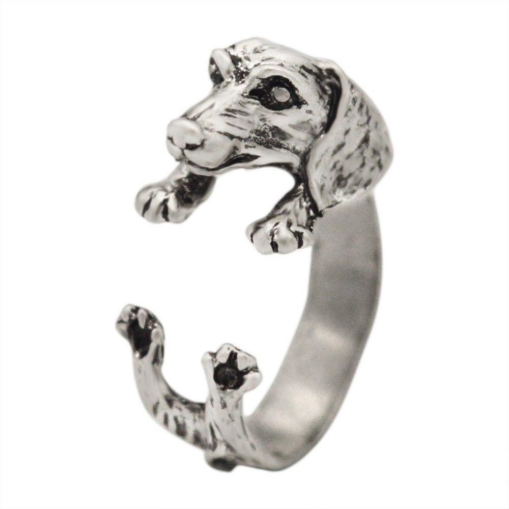 The Pink Pigs rings Antique Silver Dachshund Ring in 3 Colors!