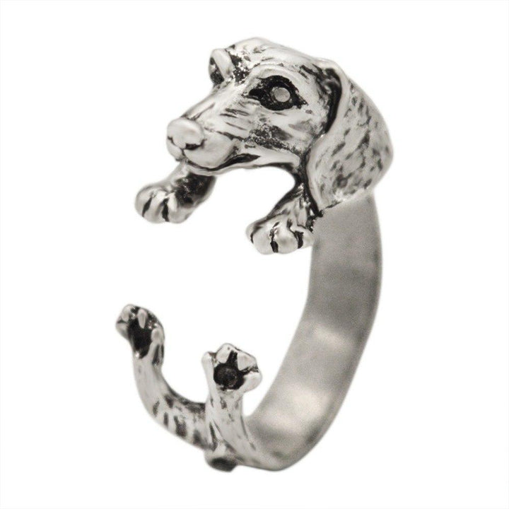The Pink Pigs rings Antique Silver Dachshund Ring in 3 Colors!