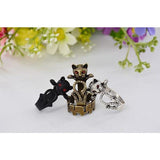 The Pink Pigs rings Resizable / Antique Bronze Plated Cat Rings, Alloy or Solid 925 Sterling Silver.  Spread Smiles Wherever you Go!  Three colors