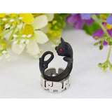 The Pink Pigs rings Resizable / Black Gun Plated Cat Rings, Alloy or Solid 925 Sterling Silver.  Spread Smiles Wherever you Go!  Three colors