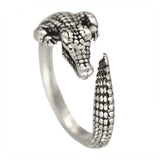 The Pink Pigs rings Silver Gator Animal Rings-Fun Fashion Cat, Rhino, Hippo, Gator, Dolphins,  Flamingo and Leopards!