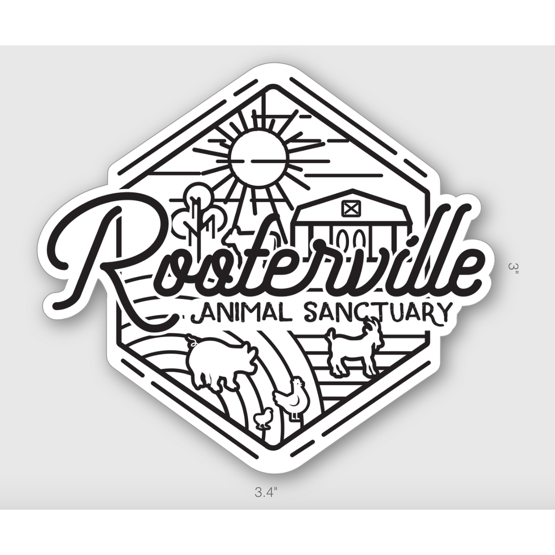 The Pink Pigs Sticker/Bumper Sticker Rooterville Retro Cool Sticker!  Share your love for the BEST sanctuary in the world with the world!