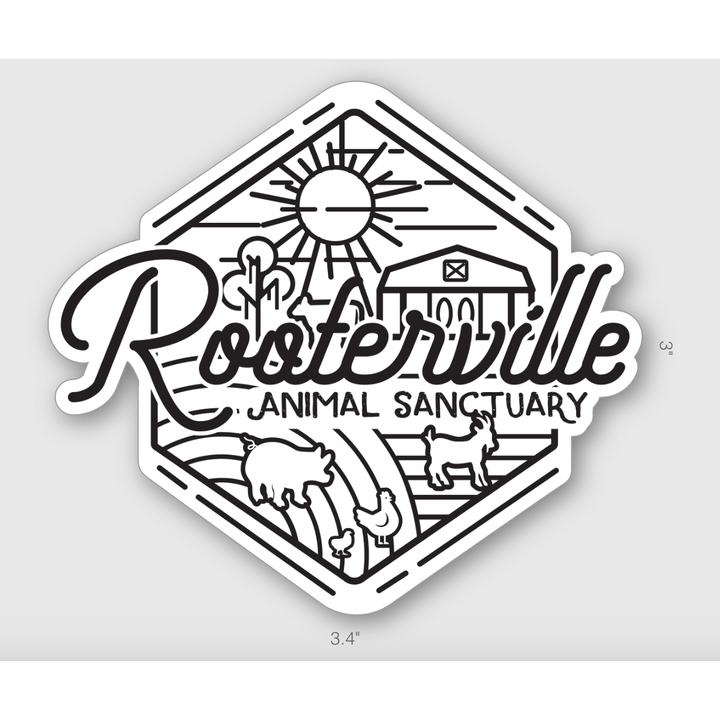 The Pink Pigs Sticker/Bumper Sticker Rooterville Retro Cool Sticker!  Share your love for the BEST sanctuary in the world with the world!