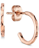 The Pink Pigs Unwritten "Hoop There it Is" Textured Rose Gold Hoop Earrings