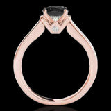 The Pink Pigs Wedding or Engagement Ring Gift Box Black Diamond Solitaire Engagement Ring with Diamond Shanks, 1.5ctw in 10K Rose Gold-Gorgeous!