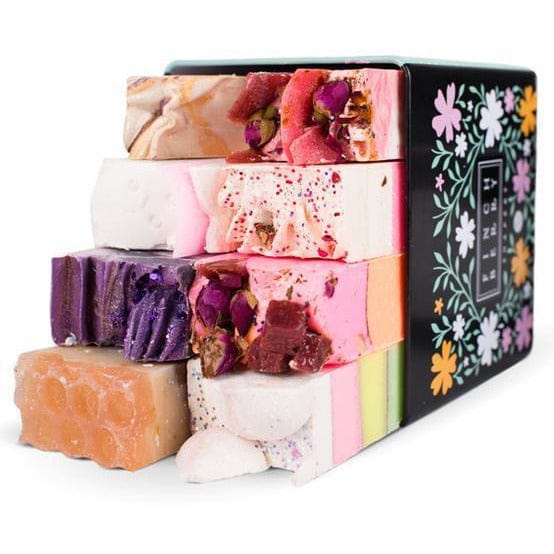 Soap Sampler Set TIN, BEST SELLERS Handmade Vegan Soaps by FinchBerry - The Pink Pigs, Animal Lover's Boutique
