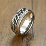 Tire Tread Stainless Steel Spinner Ring, Really Cool Ring! For men or women!
