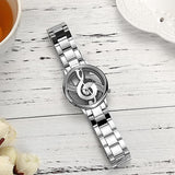 Treble Clef Music Lover's Watch, Stainless Steel Exhibition Case, Perfect Gift! - The Pink Pigs, A Compassionate Boutique