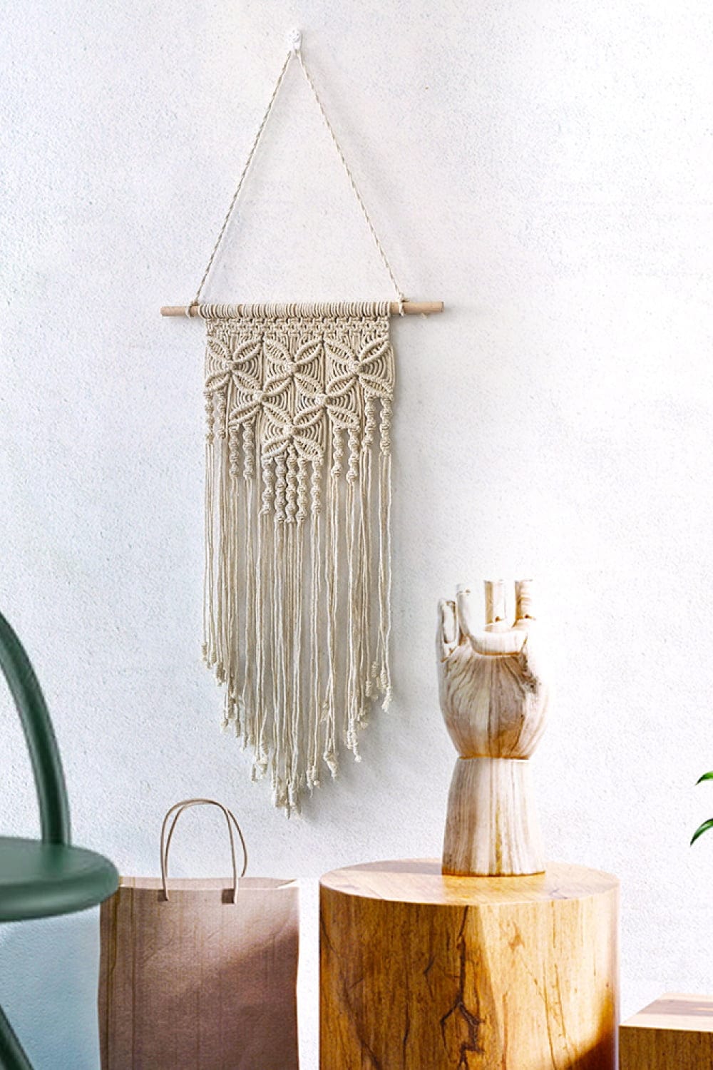 Trendsi Beige / One Size Macrame Wall Hanging Decor