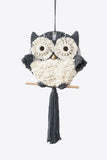 Trendsi Black / One Size Hand-Woven Tassel Owl Macrame Wall Hanging