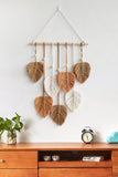 Trendsi Caramel / One Size Macrame Leaf Bead Wall Hanging-Handmade, Super Cute!