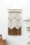 Trendsi Chestnut / One Size Two-Tone Handmade Macrame Wall Hanging