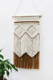 Trendsi Chestnut / One Size Two-Tone Handmade Macrame Wall Hanging