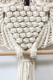Trendsi Cream / One Size Hand-Woven Owl Macrame Wall Hanging
