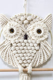 Trendsi Cream / One Size Hand-Woven Owl Macrame Wall Hanging