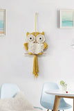 Trendsi Hand-Woven Tassel Owl Macrame Wall Hanging