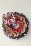 Trendsi Holiday Ornaments Multicolor / One Size Independence Day Knit Small Wall Wreath