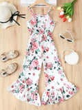 Trendsi Kids Apparel Floral Spaghetti Strap Flare Leg Jumpsuit