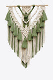 Trendsi Mid Green / One Size Two-Tone Macrame Wall Hanging