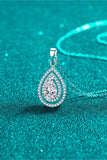 Trendsi moissanite necklace teardrop 1 Carat Moissanite Teardrop Pendant Necklace Sterling SIlver