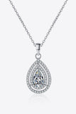 Trendsi moissanite necklace teardrop Silver 1 Carat Moissanite Teardrop Pendant Necklace Sterling SIlver