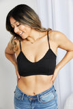 Trendsi Zenana Full Size Textured Spaghetti Strap Bralette in Black