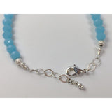 Tristen Fashion Bracelets Caribbean Blue or Pink Chalcedony and Herkimer Diamond Bracelets-HANDMADE with love! 925 Silver Clasp