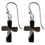 Tundra Fashion Earrings Painted Black And Dark Shell Cross Jody Coyote "Sanctuary" Fashion Earrings