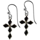 Tundra Fashion Earrings Painted White Faux Mother Of Pearl And Black Cross Jody Coyote "Sanctuary" Fashion Earrings