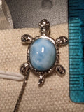 Turtle Jewelry SET in 925 Sterling Silver Natural Larimar