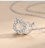 Interlocking Circles Pendant Necklace Sterling Silver, Dainty