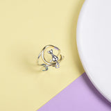 Two Tone Cat in the Moon Jewelry SET in solid 925 Silver for the Cat Lovers! - The Pink Pigs, A Compassionate Boutique