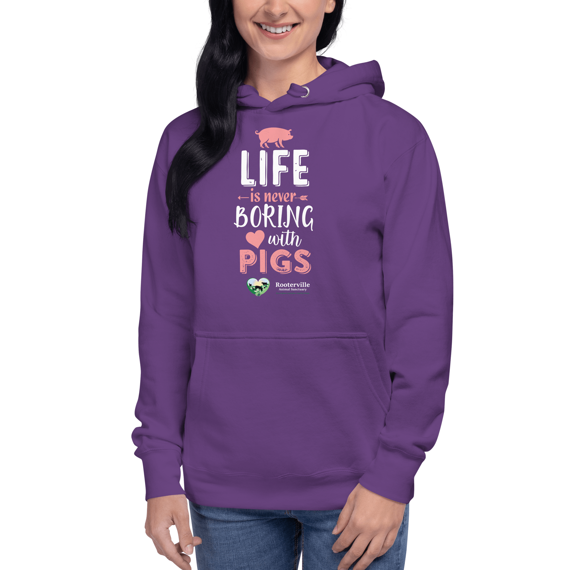 Life is Never Boring with Pigs - Unisex Hoodie