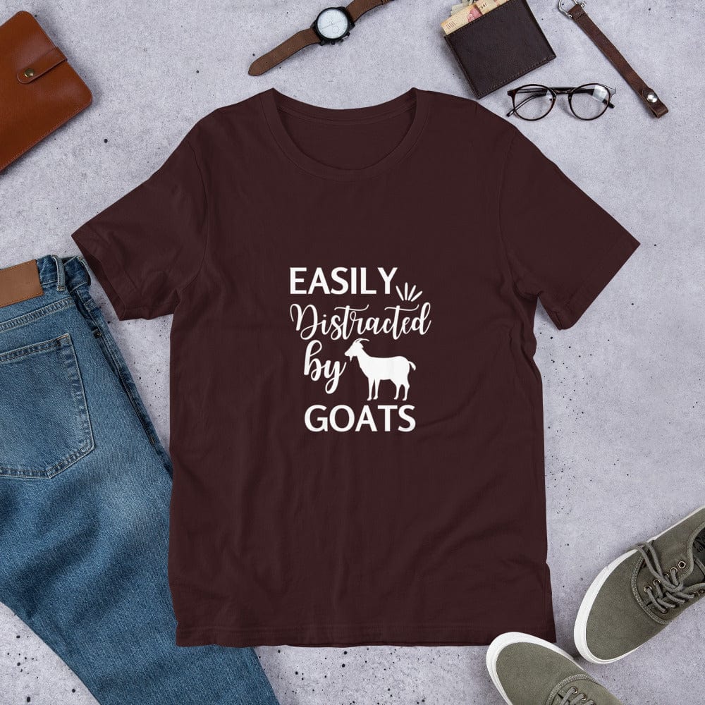 Easily Distracted by Goats Unisex Tshirt, cute goat shirt, funny goat shirt, goat mom shirt, animal lover shirt, gift for her
