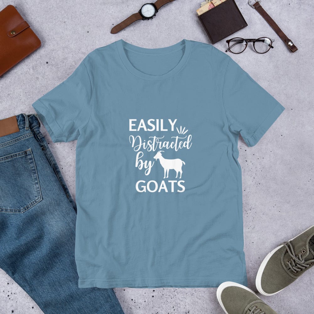 Easily Distracted by Goats Unisex Tshirt, cute goat shirt, funny goat shirt, goat mom shirt, animal lover shirt, gift for her