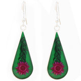 UPA Jewelry Pink Pressed Flower Teardrop Earrings