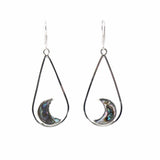 UPA Misc Earrings, Teardrop with Abalone Half Moons