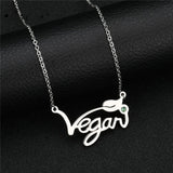 Vegan Stainless Steel Necklace & Ring in Silver, Gold and Rose Gold Tone, Great Gift!  Great MESSAGE!